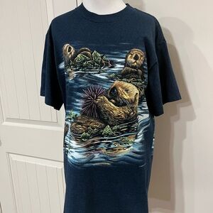 Navy Blue Otter Graphic Tee